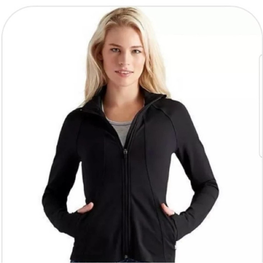 Athleta Hope Jacket L Black Yoga Workout Running Gym